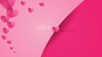 Horizontal banner. Place for text. Love concept Background sale header or voucher template with hearts. vector