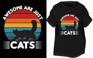 nuevo diseño de camiseta de gato vector