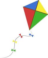 Flying kite, illustration, vector on white background.