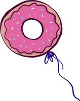 Donut balloon , illustration, vector on white background