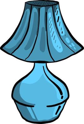 Small blue lamp,illustration,vector on white background