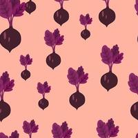 Hand drawn beet seamless pattern. Doodle beetroot wallpaper. vector