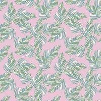 Creative tropical leaves seamless pattern in sketch style. Palm leaf endless floral background. Abstract foliage ornament. vector