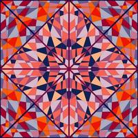 Decorative kaleidoscope mosaic ornament. Abstract shapes seamless pattern. vector