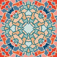 Kaleidoscope seamless pattern in doodle style. Hand drawn optical illusions mosaic ornament. vector