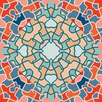 Kaleidoscope seamless pattern in doodle style. Hand drawn optical illusions mosaic ornament. vector