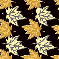 Abstract oak leaves seamless pattern. Maple foliage backdrop. vector