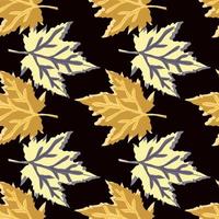 Abstract oak leaves seamless pattern. Maple foliage backdrop. vector