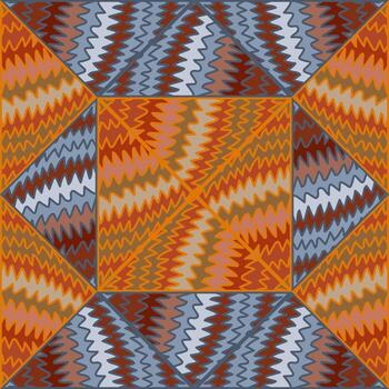 Abstract wave seamless pattern in doodle style. Hand drawn zig zag lines mosaic ornament. vector