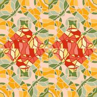 Creative hand drawn mosaic of lines seamless pattern. Decorative abstract symmetrical ornament. vector