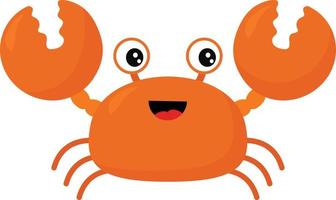 Happy red crab, illustration, vector on a white background.