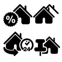 Home Vector Line Icon. House vector illustration symbol. Houses vector web icons set. paper stickers. raster version, vector file also available in gallery