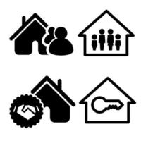 Home Vector Line Icon. House vector illustration symbol. Houses vector web icons set. paper stickers. raster version, vector file also available in gallery