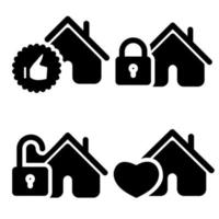 Home Vector Line Icon. House vector illustration symbol. Houses vector web icons set. paper stickers. raster version, vector file also available in gallery