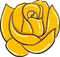 Yellow rose, illustration, vector on white background
