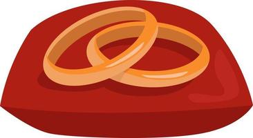 Two wedding rings, illustration, vector on white background.