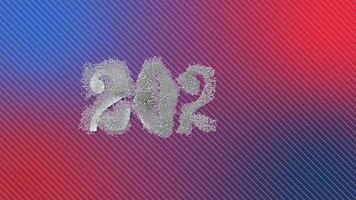 gelukkig nieuw jaar 2023 animatie met verschillend deeltjes illustratie, wit kleur video