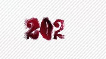 bonne année 2023 animation avec différentes particules illustration, couleur rouge video