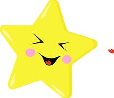 Yellow star, illustration, vector on white background.