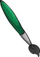 Green paintbrush, illustration, vector on white background