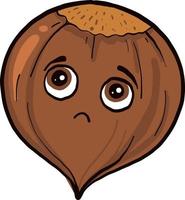 Sad chestnut, illustration, vector on a white background.