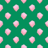 Pink box,seamless pattern on dark green background. vector
