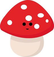 Happy mushroom, illustration, vector on white background.