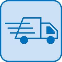 Courier truck, illustration, vector, on a white background. vector