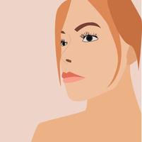 chica con ojos azules, ilustración, vector sobre fondo blanco.