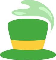 Magic green hat, illustration, vector on a white background.