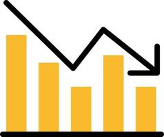 Data chart decreasing, illustration, vector on a white background.