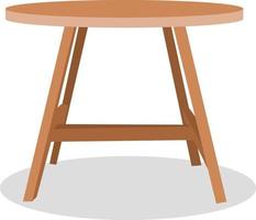 Decorative wooden table, illustration, vector on white background