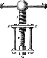 Hunter Screw, vintage illustration. vector