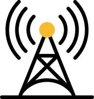 Broadcast antenna, illustration, vector on a white background.