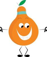 A happy pear, vector or color illustration.