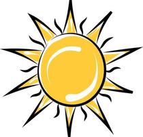 The sun, illustration, vector on white background.