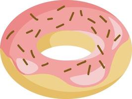 A strawberry doughnut, vector or color illustration.