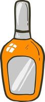 Orange nail polish bottle, illustration, vector on white background.