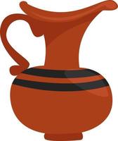 Red clay jug,illustration,vector on white background vector