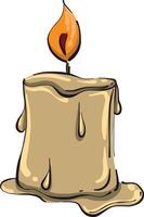White candle, illustration, vector on white background.