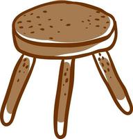 Wooden stool, illustration, vector on white background.