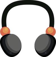 Black headphones , illustration, vector on white background