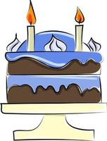 Big wedding cake, illustration, vector on white background.