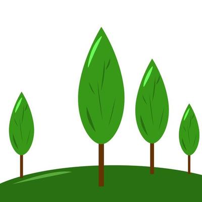 Tall tree, illustration, vector on white background.