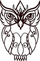 Decorative owl, illustration, vector on white background.