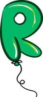 Green balloon, illustration, vector on white background.