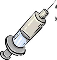 Syringe, illustration, vector on white background