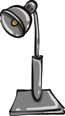 Grey lamp, illustration, vector on a white background.