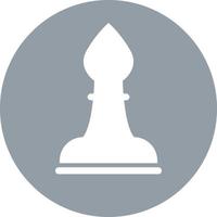 Chess figure white bishop, illustration, vector on white background.