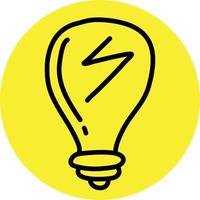 Lightning in a lightbulb, illustration, vector on a white background